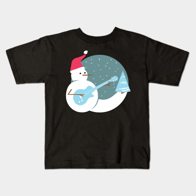 Rock & Roll Frosty the Snowman Kids T-Shirt by zim9